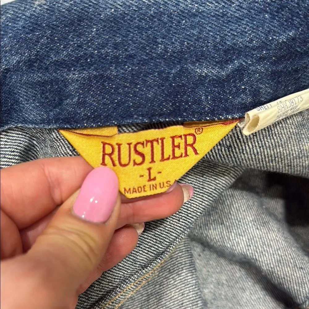 Rustler Blue Jean Jacket Trucker Style with Fitted Silhouette
